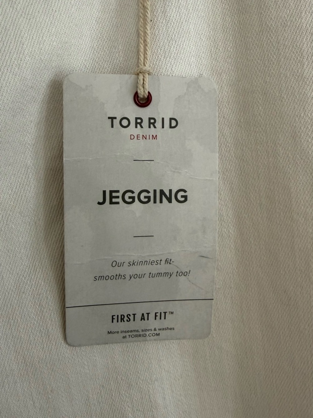 Torrid Off-White High-Rise Denim Jeans Jeggings Women’s 22R - Picture 5 of 10